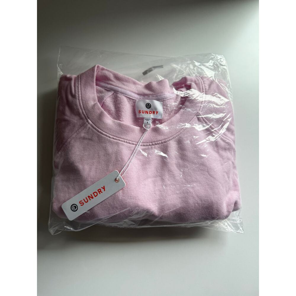 $124 New Sundry Raglan Sweatshirt - Pink - Small - Picture 7 of 10
